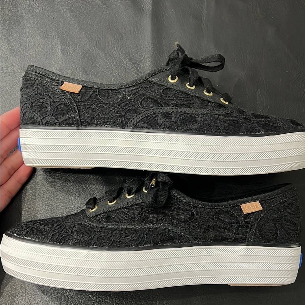 Keds Black Lace-Up Women's Shoes